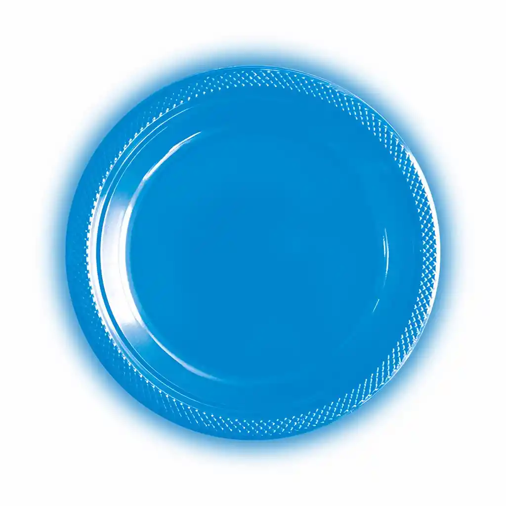 Sempertex Plato 9 Neon Azul X 10 Piezas