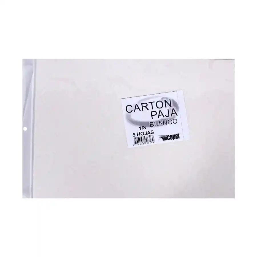 Cartón Paja Icopel Blanco 1/8 X5 Unds