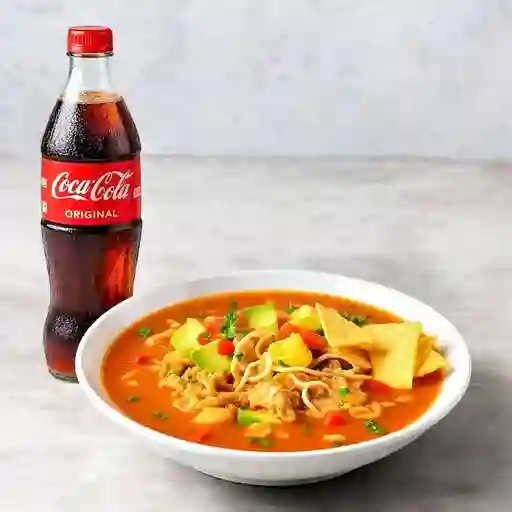 Combo Sopa Azteca + Coca Cola Original 400 ml
