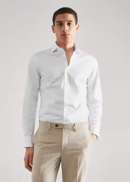 Camisa Italia Blanco Talla L Hombre Mango