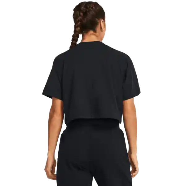 Under Armour Camiseta Bubble Script Crop Negro Mujer Talla MD