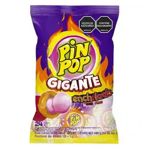 Caramelo Pin Pop Duro Chupeta Gigante Enchilado (480 Gr)