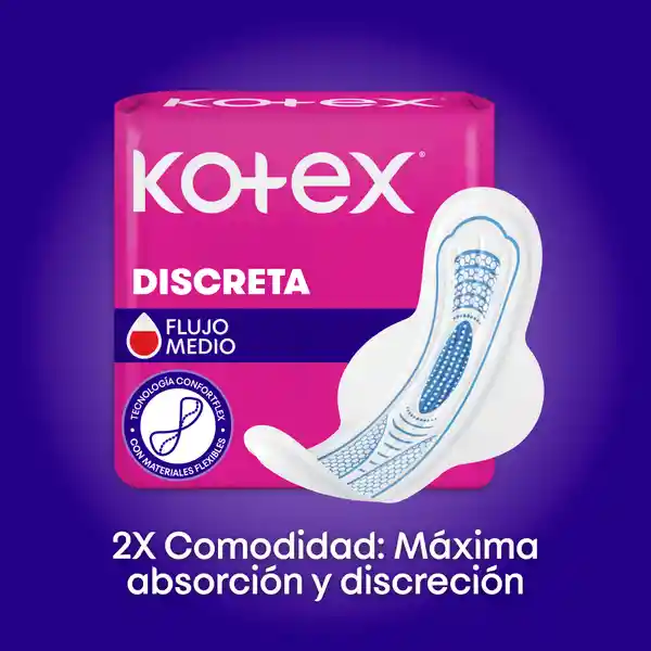 Toalla Higiénicas Femenina Kotex Discreta Pague 45 Lleve 60 Und