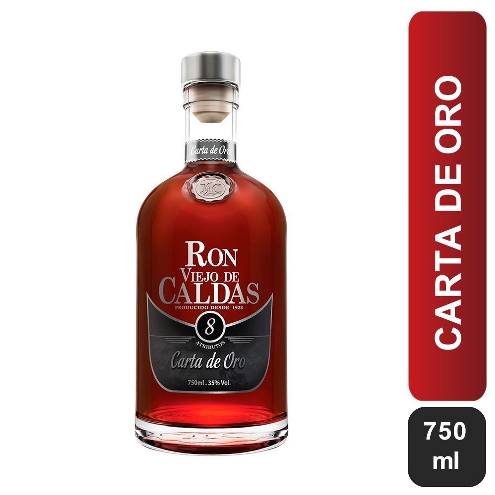 Ron Viejo de Caldas Carta de Oro Añejo 8 Años 750 mL
