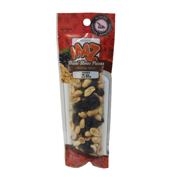 Maz Snack Fruto Seco Maní Con Pasas 65 g