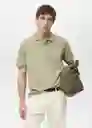 Camiseta Polo Rea Khaki Talla L Hombre Mango