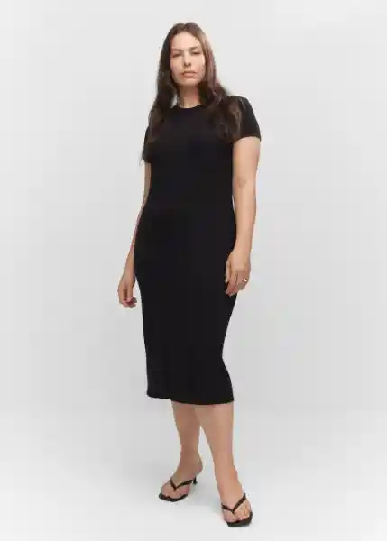 Vestido Susil Negro Talla 18 Mujer Mango