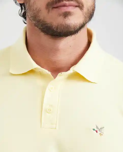 Camiseta Polo Summer Jacquard Amarillo Pastel Claro XS Chevignon