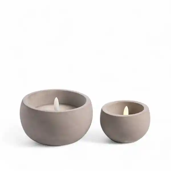 Vela Led Cemento 6.5 cm x 12 cm Ambiente Gourmet