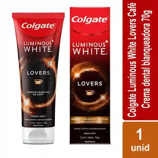 Colgate Crema Dental Blanqueadora Luminous White Lovers Café