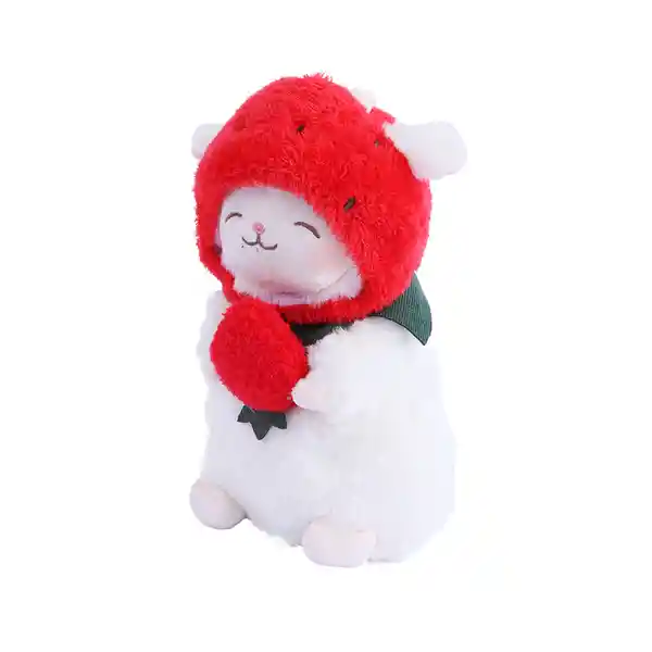 Peluche Cordero Baa Sombrero de Fresa Serie Miniso