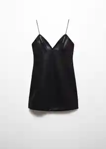 Vestido Lila Negro Talla S Mujer Mango