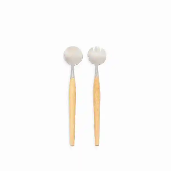 Set de Servidoras Ensalada Mango Madera Ambiente Gourmet