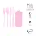 Miniso Kit de Cubiertos de Plástico Desarmables Rosa