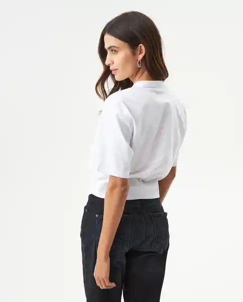 Camisa Cropped Oxford Blanco 0 Claro Talla S Chevignon