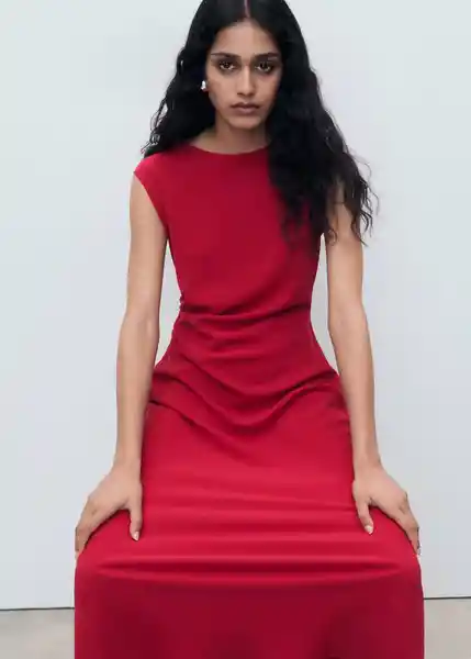 Vestido Edgar Rojo Talla M Mujer Mango
