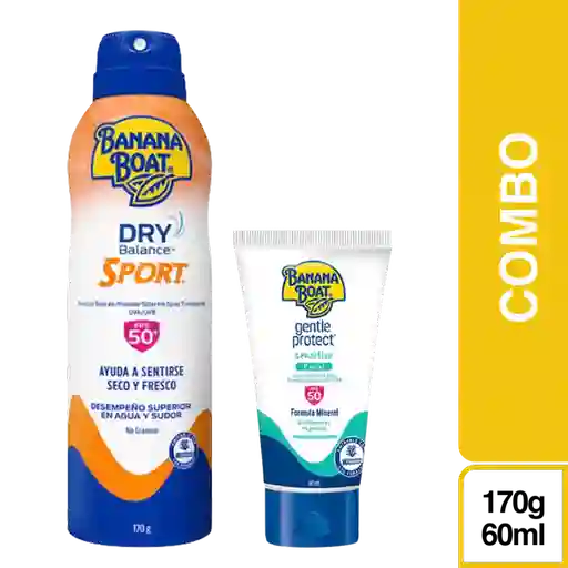 Combo Protector Solar Mineral Facial + Sport C-Spray Banana Boat