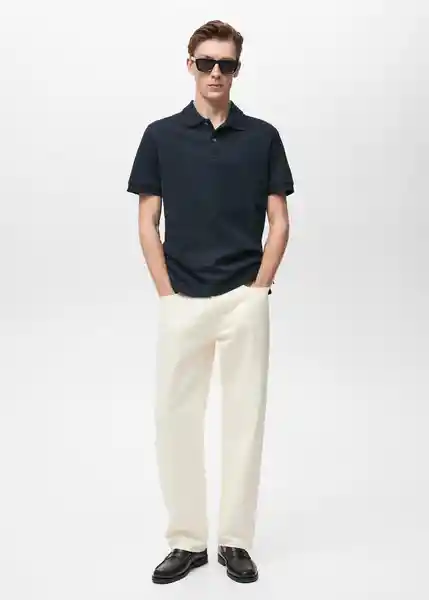 Camiseta Polo Rea Navy Talla M Hombre Mango