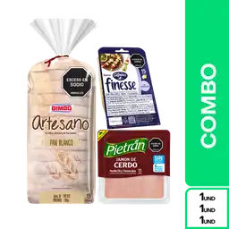 Combo Sandwich Pietrán + Bimbo Pan Artesano + Finesse Queso