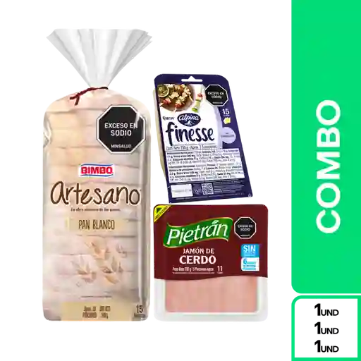 Combo Sandwich Pietrán + Bimbo Pan Artesano + Finesse Queso