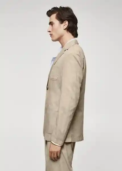 Blazer Americana Delave Beige Talla 52 Hombre Mango