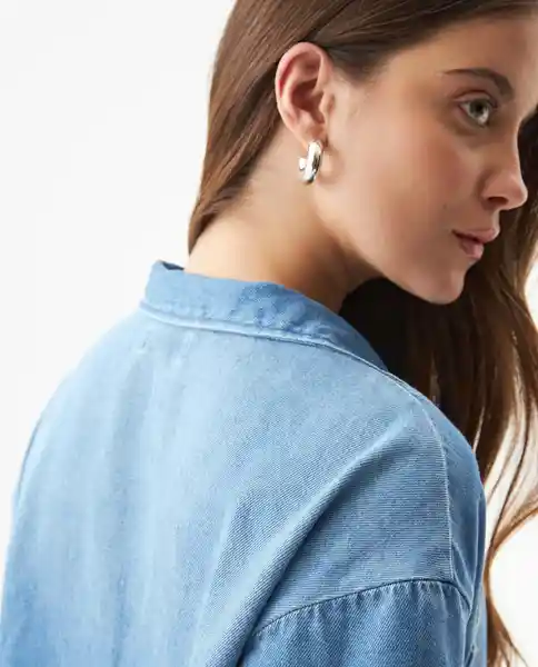 Camisa Cropped Denim Azul Dark Ultraoscuro Talla XS Chevignon