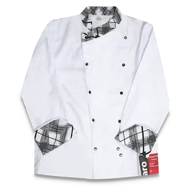 Aro Chaqueta De Chef Tela Gabardina Con Broches Talla Xl