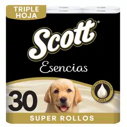Papel Higiénico Scott Esencias Triple Hoja - 30 rollos