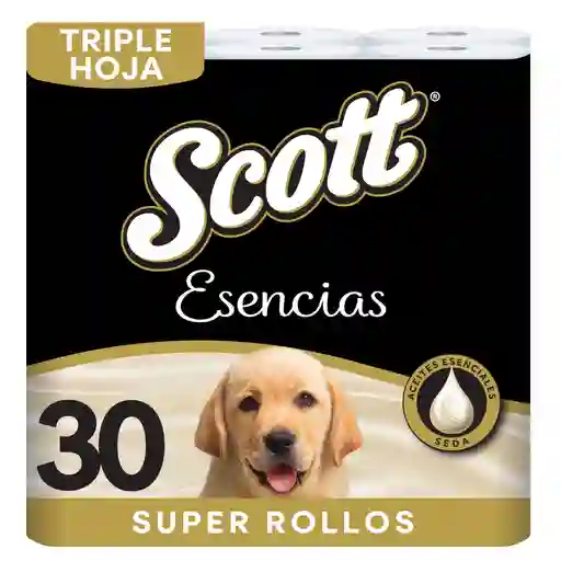 Papel Higiénico Scott Esencias Triple Hoja - 30 rollos