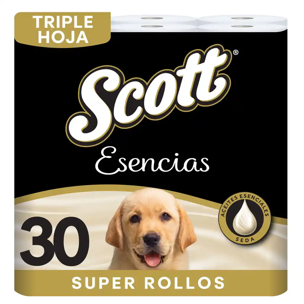 Papel Higiénico Scott Esencias Triple Hoja - 30 rollos
