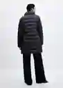 Abrigo Anorak Plumón Negro Talla XS Mujer Mango