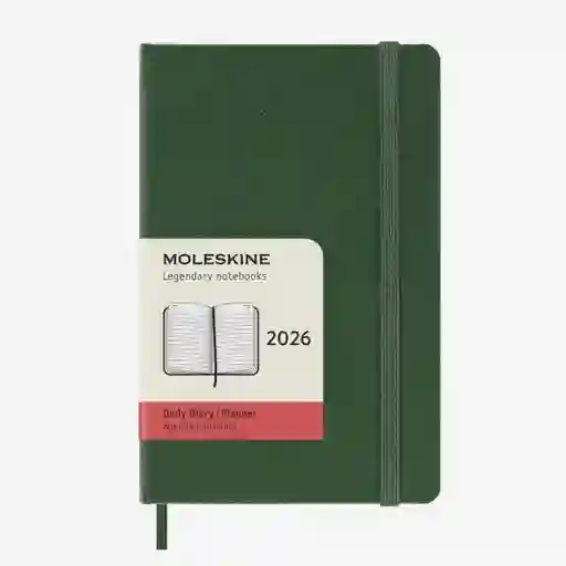 Moleskine Agenda Diaria Verde Pequeña Hc 2026