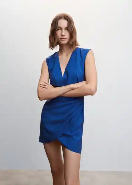 Vestido Dafne Azul Talla 25 Mujer Mango