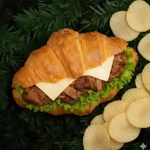 Croissant de cerdo bbq