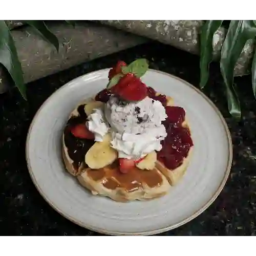 Waffle con Helado