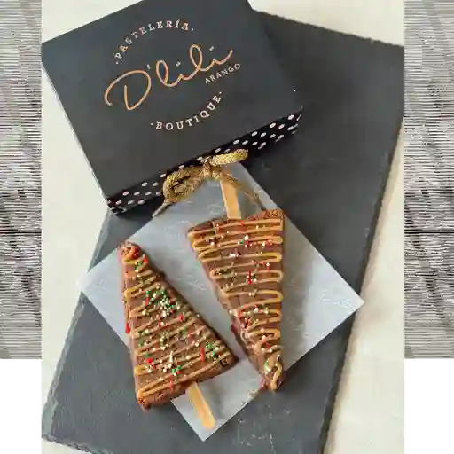 Paletas de brownie navidad x 2