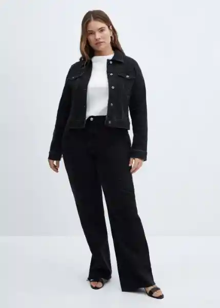 Chaqueta Cazadora Vicky Tejano Negro Talla 26 Mujer Mango