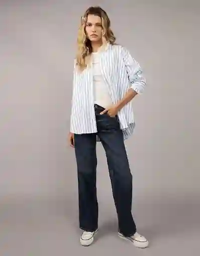 Camisa Mujer Azul Talla MEDIUM 5732400 American Eagle