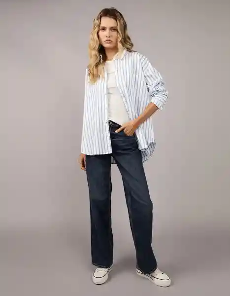 Camisa Mujer Azul Talla MEDIUM 5732400 American Eagle