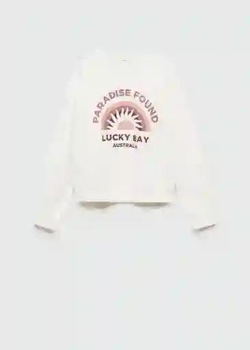 Sudadera Lucky Off White Talla 12 Niñas Mango