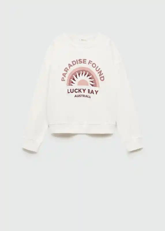 Sudadera Lucky Off White Talla 12 Niñas Mango