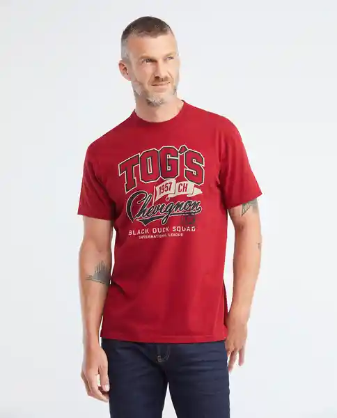 T-shirt Graphic Togs Rojo Marsala Ultraoscuro Talla S Hombre Chevignon