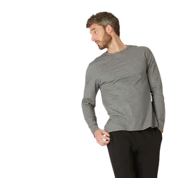 Domyos Camiseta Fitness Manga Larga Algodón Gris Talla XL
