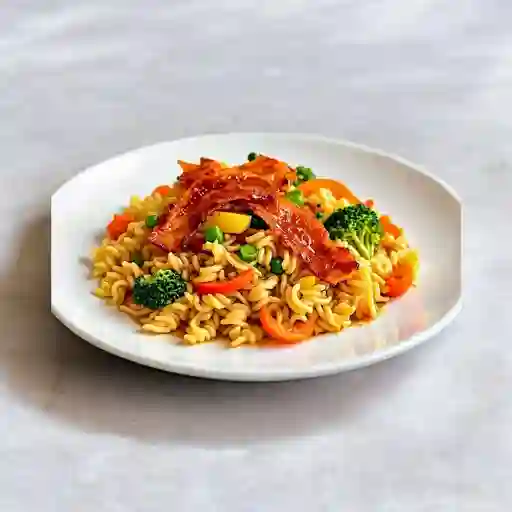 Pasta A Base De Arroz Con Wok De Vegetales