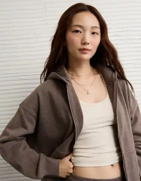 Buzo Mujer Café Talla SMALL 2823285 American Eagle