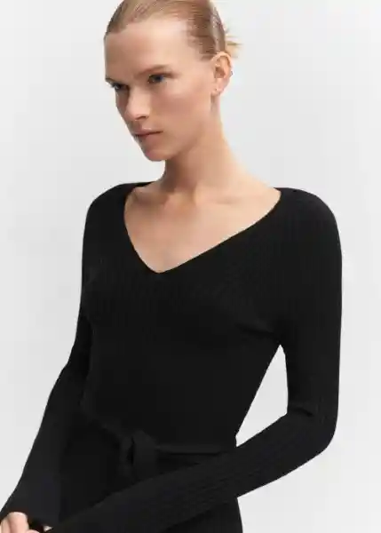 Vestido Goletabs Negro Talla L Mujer Mango