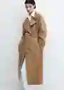 Abrigo Verdi Camel Talla 18 Mujer Mango