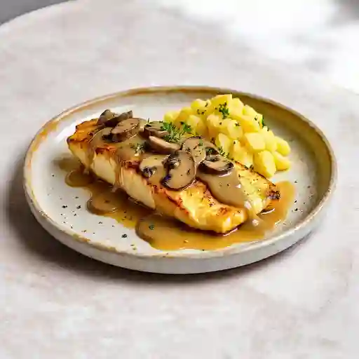 Filete De Robalo Nacional En Champinones