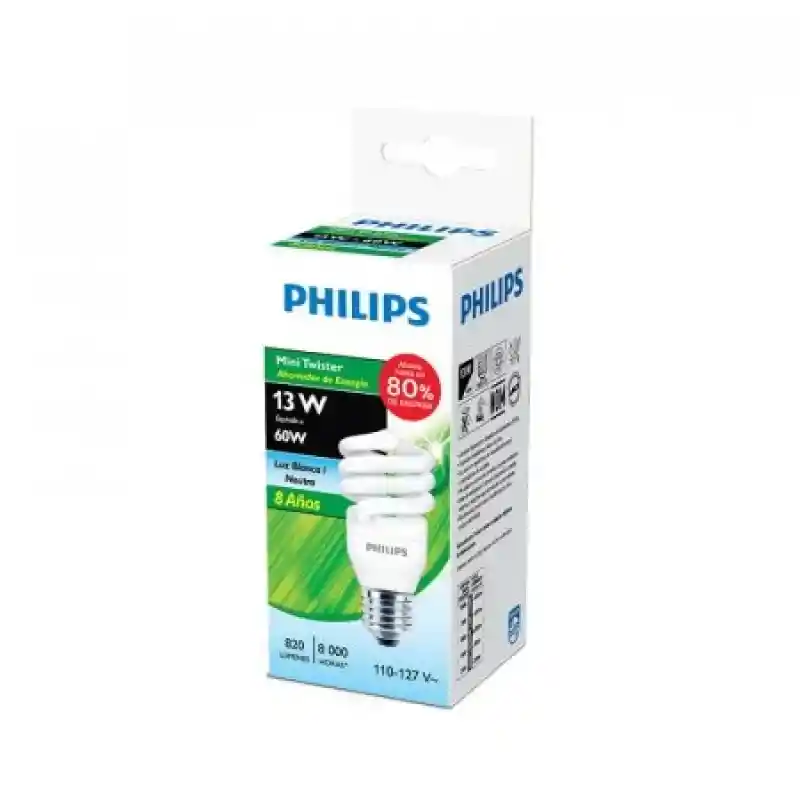 Philips Bombillo Ahorrador Espiral Luz Neutra 13 W 80101