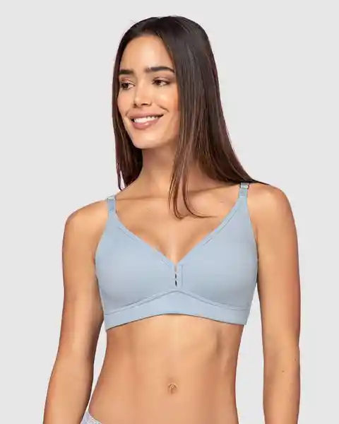 Lumar Bralette Liso Básico Azul Claro Talla M